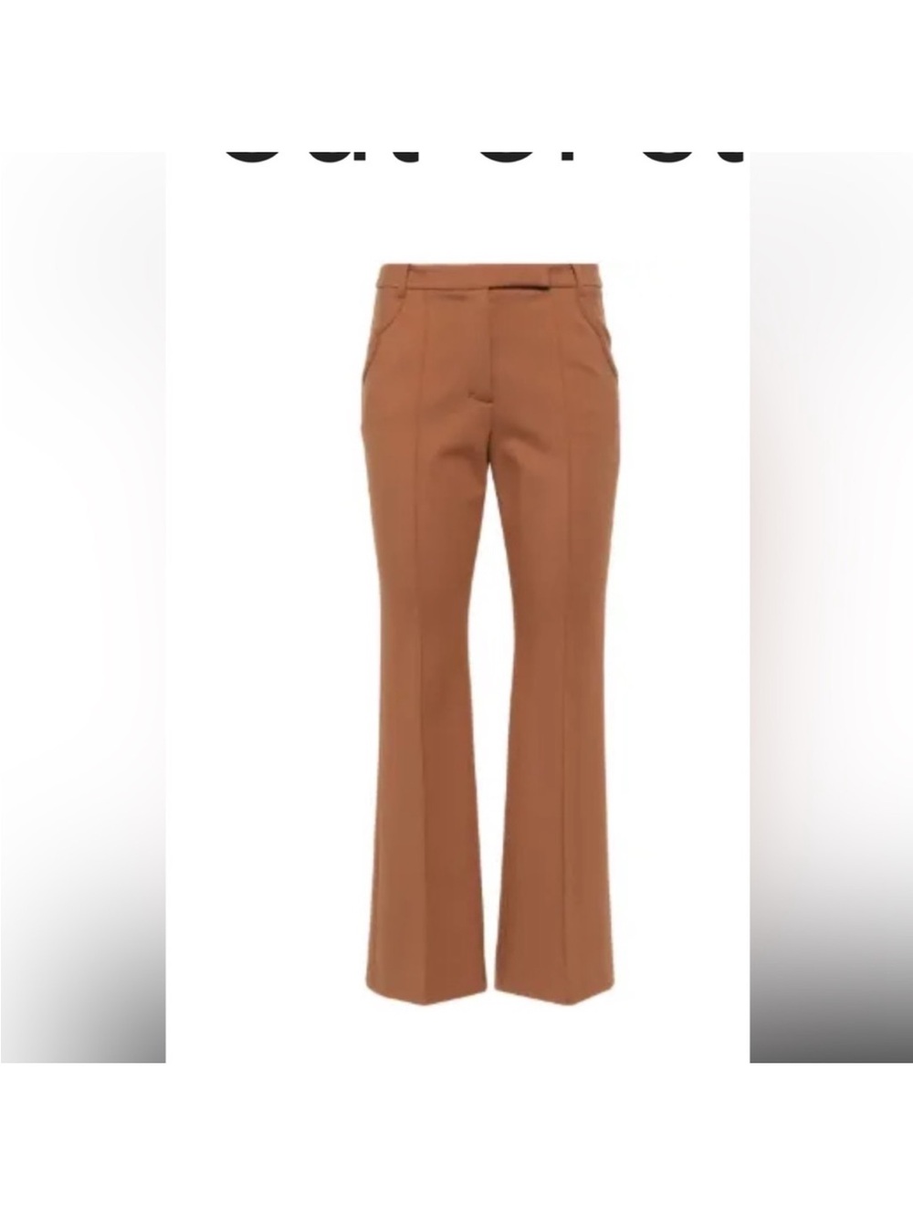Tailored Boot-Cut Trousers in Chestnut Brown